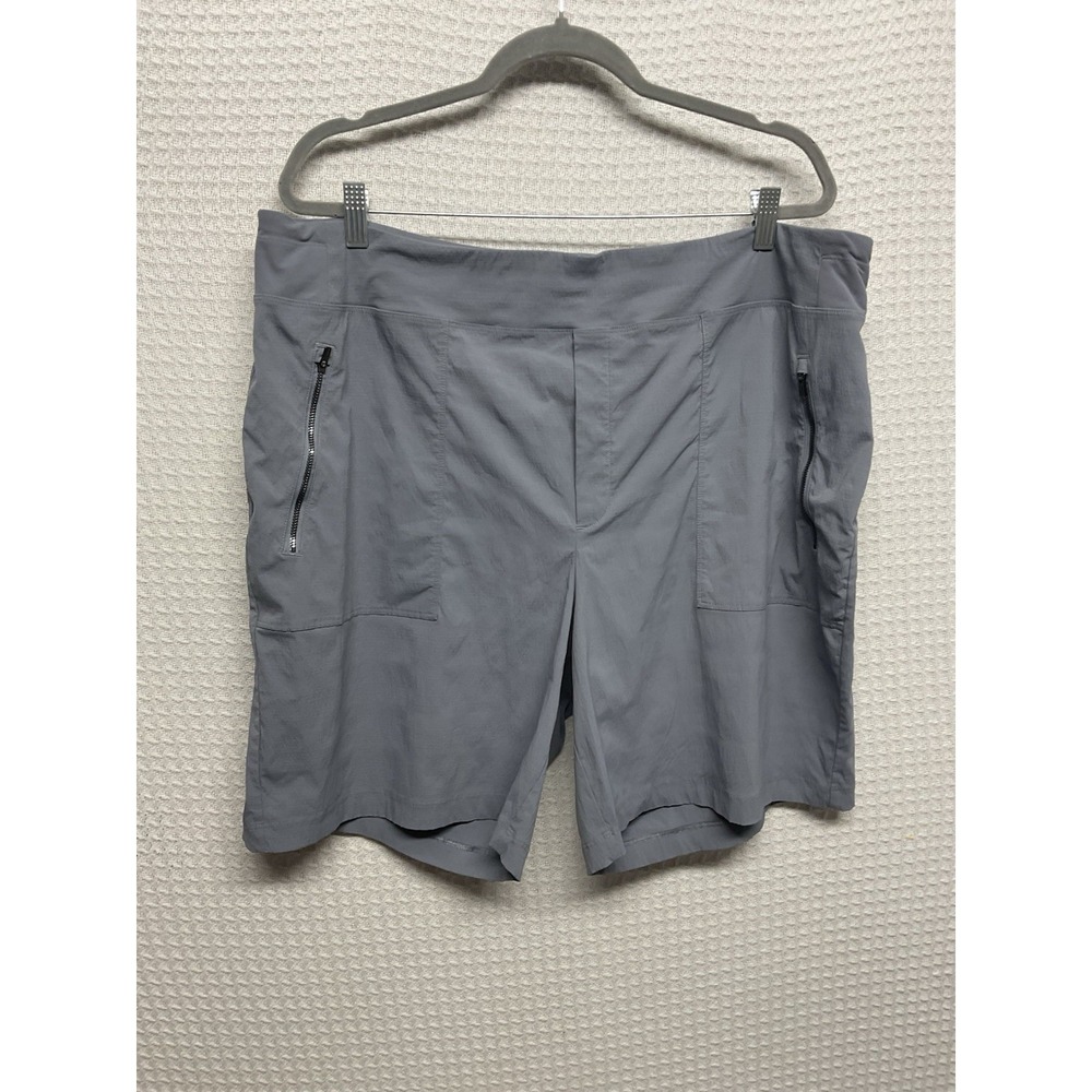 Athleta Trekkie North Mid Rise Shorts Size 20 Gray Storm Cloud 8"Inseam Ripstop